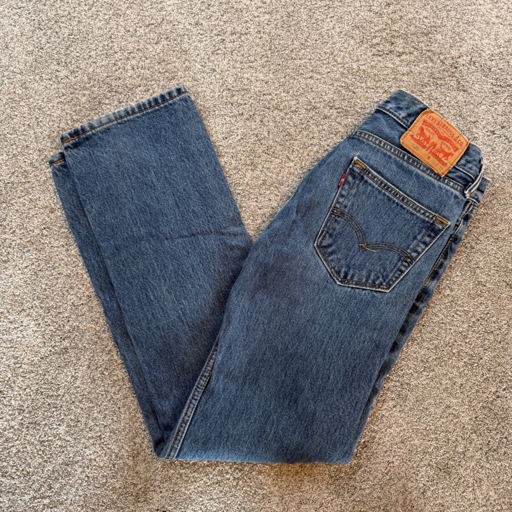 Levis 505 Regular Fit Straight Leg Medium Wash Blue Denim Jeans Mens 29x32 - Picture 1 of 5